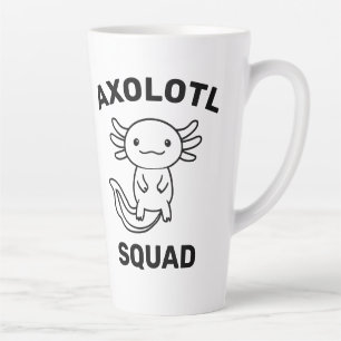 Tasse Latte Drôle petite équipe de Axolotl fête modifiable ble