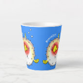 Tasse Latte Drôle poisson poivron porc-épic caricature poisson (Devant)