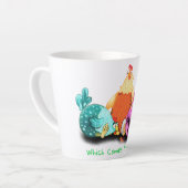 Tasse Latte Drôle Poulets En Attente Oeuf À Hatch - Texte Pers (Angle gauche)
