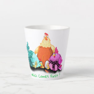 Tasse Latte Drôle Poulets En Attente Oeuf À Hatch - Texte Pers