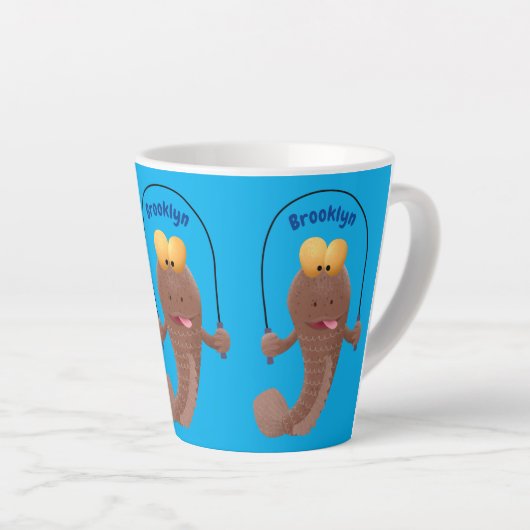 Tasse Latte Drôle sauter boudskipper poisson dessin animé (Angle droit)
