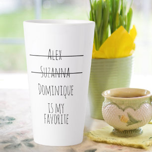 Tasse Latte Drôle Simple Favorite Noms d'enfants Fête de la Mè