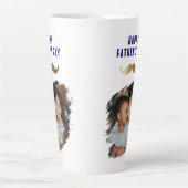 Tasse Latte Drôle simple Moustache Happy Fête des pères Photo (Devant)