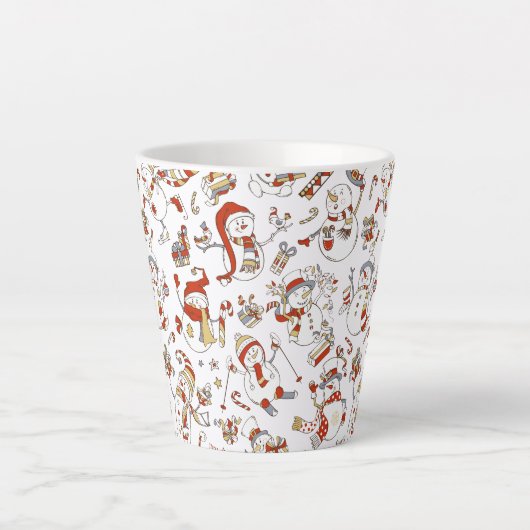 Tasse Latte Drôle Snowmen Noël Nouvel An Motif (Devant)