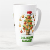Tasse Latte Drôle Spaghetti Arbre de Noël Delizioso Natale! (Angle droit)