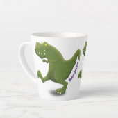 Tasse Latte Drôle T rex dinosaure dessin animé humour (Angle gauche)