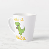 Tasse Latte Drôle Thé Rex Tyrannosaurus Dinosaure Sipping (Angle gauche)