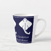 Tasse Latte Drop Marine Bleu Côtier Nautique Stingray Manta Ra (Droite)