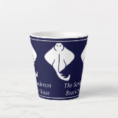 Tasse Latte Drop Marine Bleu Côtier Nautique Stingray Manta Ra (Devant)
