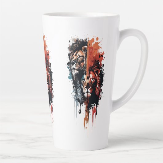 Tasse Latte Dualité du roi divisé couronné par les contres (Droite)