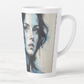 Tasse Latte Dualité Rouge et Bleue - Portraits jumeaux dans Ab (Droite)