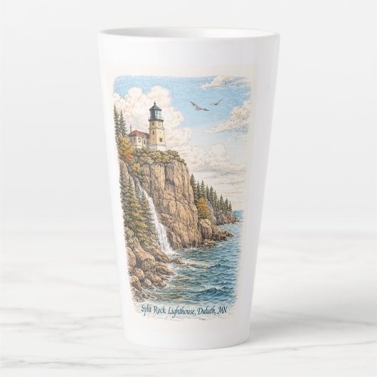 Tasse Latte Duluth, MN, Phare de Split Rock (Devant)