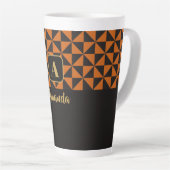 Tasse Latte Duo Geo Black & Burange Orange Custom Names (Angle droit)