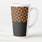 Tasse Latte Duo Geo Black & Burange Orange Custom Names (Droite)