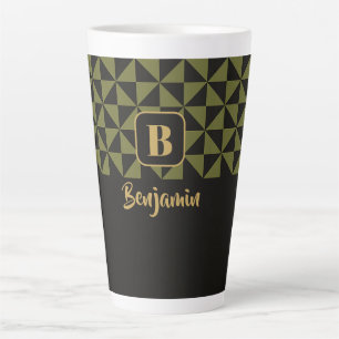 Tasse Latte Duo Geo Black & Olive Moss Personnalités