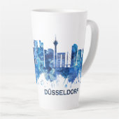 Tasse Latte Dusseldorf Allemagne Skyline Blue (Angle droit)