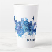 Tasse Latte Dusseldorf Allemagne Skyline Blue (Devant)