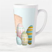 Tasse Latte Easter Kitten Photo with Painted Eggs (Droite)