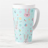 Tasse Latte Easter Pattern Bunny Eggs, Easter Holiday Gift (Angle droit)