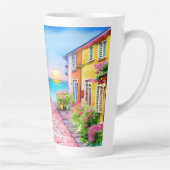 Tasse Latte Eau Sunset Village du bord de mer (Droite)