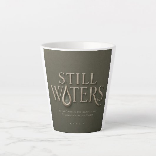 TASSE LATTE EAUX CALMES | PSAUME 23:2 | (Devant)