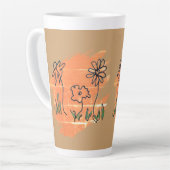 Tasse Latte Échantillon de peinture de trois fleurs (Angle gauche)