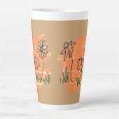 Tasse Latte Échantillon de peinture de trois fleurs (Devant)