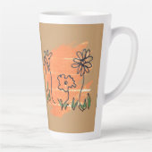 Tasse Latte Échantillon de peinture de trois fleurs (Droite)
