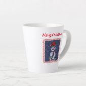 Tasse Latte Écharpe Casquette Snowman Souriant Avec Lumières D (Angle droit)