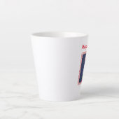 Tasse Latte Écharpe Casquette Snowman Souriant Avec Lumières D (Devant)