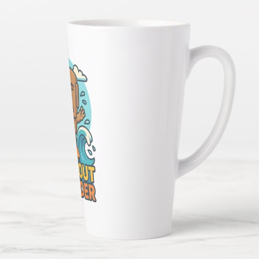 Tasse Latte Échec du Surf Wipeout Moai Chibi (Droite)