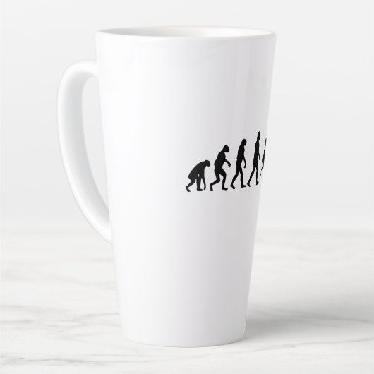 Tasse Latte Échecs - Évolution du joueur d'échecs (Angle gauche)