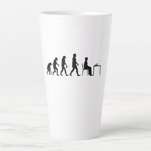 Tasse Latte Échecs - Évolution du joueur d'échecs (Devant)