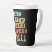 Tasse Latte Échecs - Manger Dormir Échecs Répéter (Angle droit)