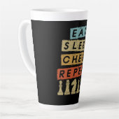 Tasse Latte Échecs - Manger Dormir Échecs Répéter (Angle gauche)