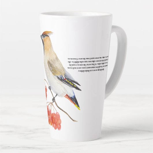 Tasse Latte Écirage d'oiseaux de la forêt d'aquarelle (Angle droit)