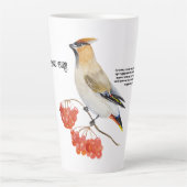 Tasse Latte Écirage d'oiseaux de la forêt d'aquarelle (Devant)