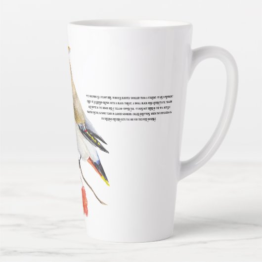 Tasse Latte Écirage d'oiseaux de la forêt d'aquarelle (Droite)