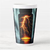 Tasse Latte Éclair Dans Un Art numérique À Bouteille (Devant)