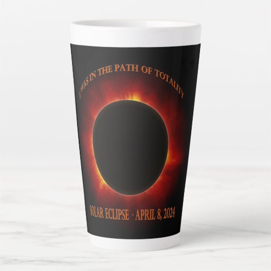 Tasse Latte Éclipse solaire totale (Devant)
