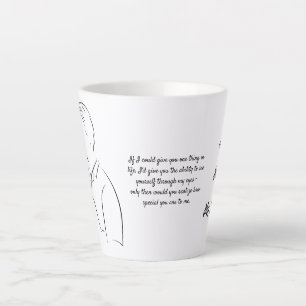 Tasse Latte Écorce, Lettre d'amour, Personnalisée
