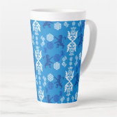 Tasse Latte Écossais bleu et blanc (Angle droit)