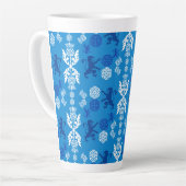 Tasse Latte Écossais bleu et blanc (Angle gauche)
