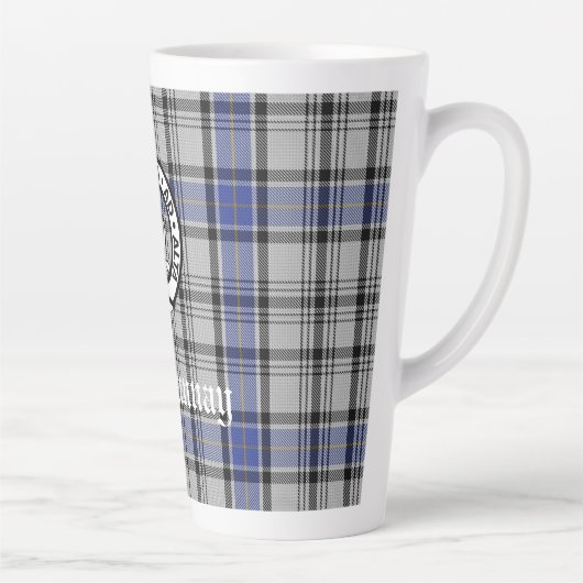 Tasse Latte Écosse Clan Hannay Crest Badge et Tartan Custom (Droite)