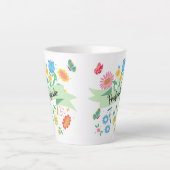 Tasse Latte Écran à ressort floral (Devant)