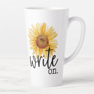 Tasse Latte Écrire sur (avec tournesol)