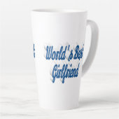 Tasse Latte Écriture bleu marine (Angle droit)