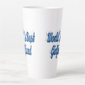 Tasse Latte Écriture bleu marine (Devant)