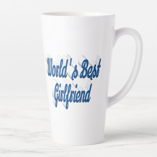 Tasse Latte Écriture bleu marine (Droite)