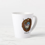 Tasse Latte Écriture Cartoon Mole Écrivain Novel Dans Burrow (Angle droit)